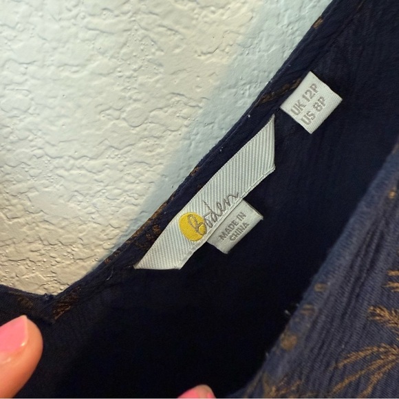 Boden- Navy & Gold ‘Alicia’ Rainforest/ Palm Tree Print Maxi Tiered Dress- 8P - Picture 3 of 7